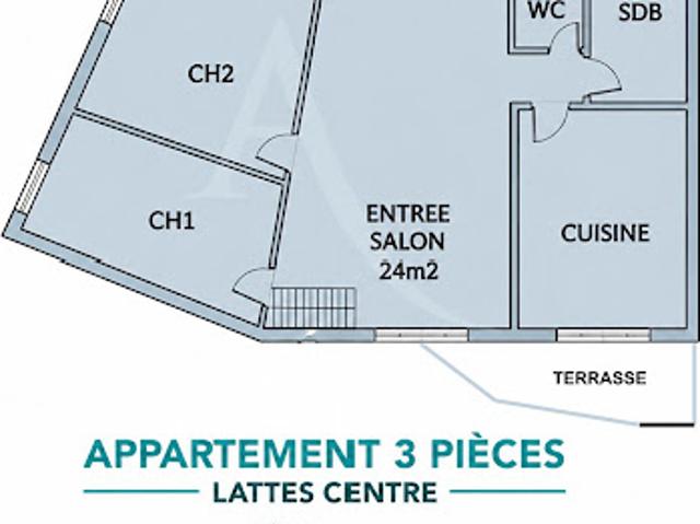 Vente Appartement 3 pièces 68 m2 Lattes