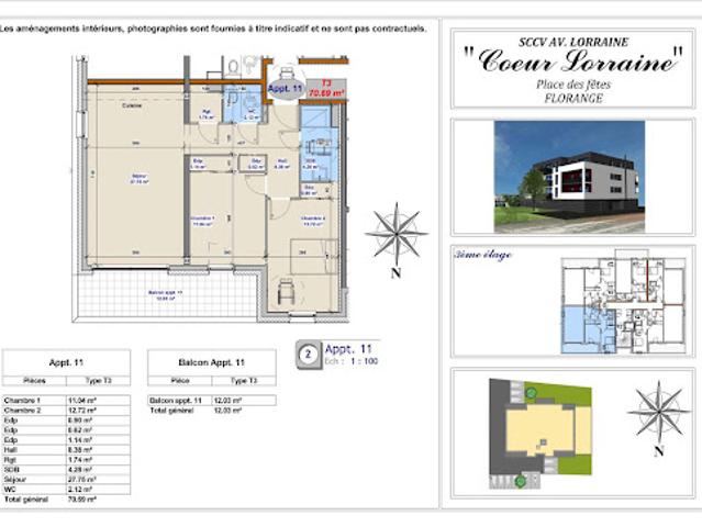 Vente Appartement 3 pièces 70.69 m2 Florange