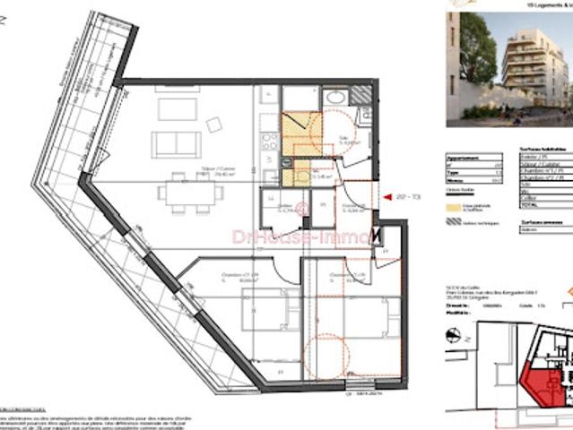 Vente Appartement 3 pièces 70.09 m2 Vannes