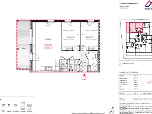 Vente Appartement 3 pièces 75.2 m2 Puceul