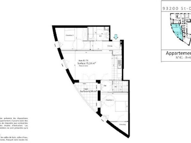 Vente Appartement 3 pièces 75 m2 Saint Denis