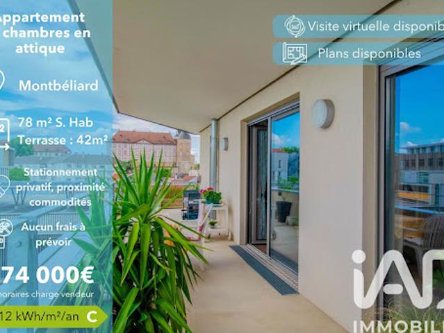 Vente Appartement 3 pièces 78 m2 Montbeliard