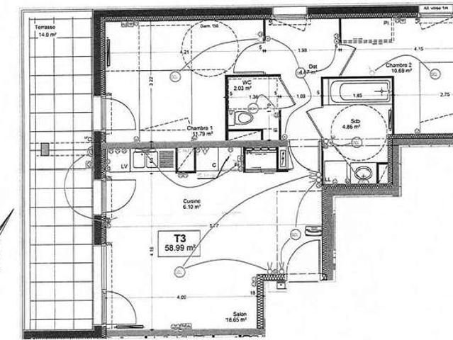 Vente appartement 3 pièces Angers Capucins Verneau 49