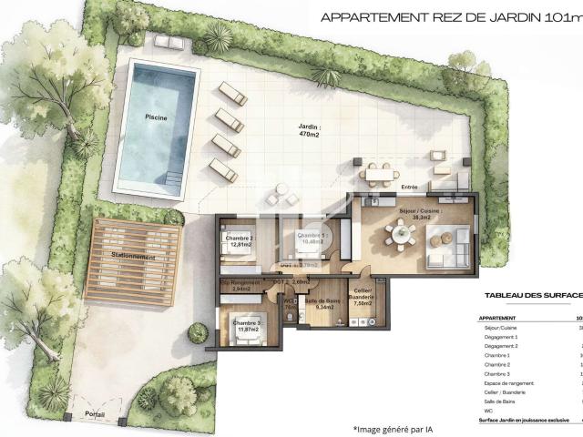 Vente appartement 3 pièces Boulouris 83