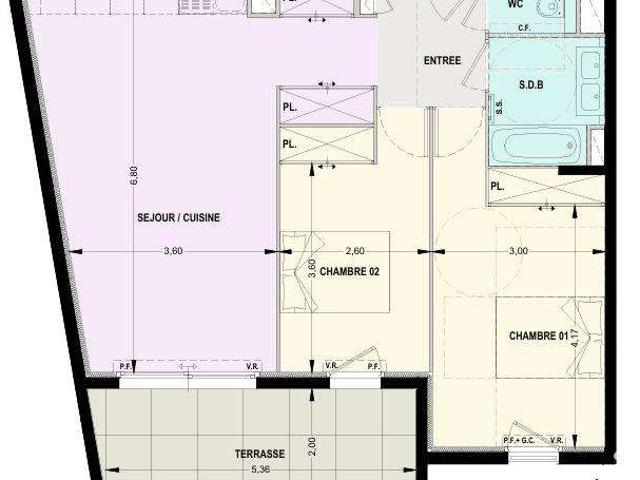 Vente appartement 3 pièces Le Cannet 06
