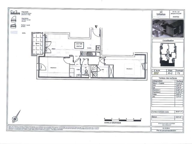 Vente appartement 3 pièces Nantes Rond Point De Rennes 44
