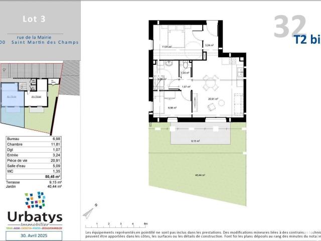 Vente appartement 3 pièces Saint Martin des Champs 29