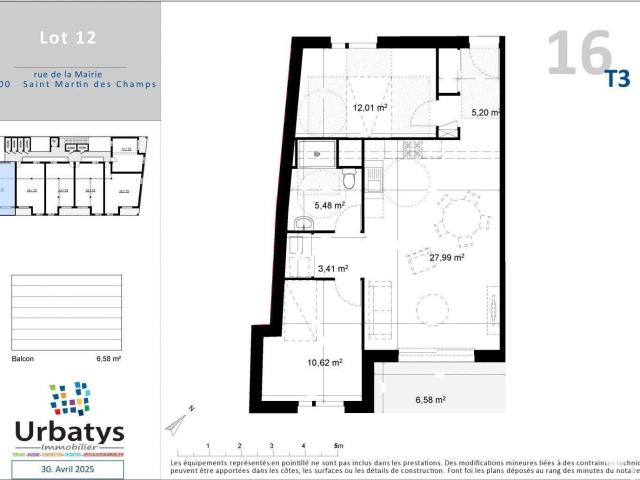 Vente appartement 3 pièces Saint Martin des Champs 29