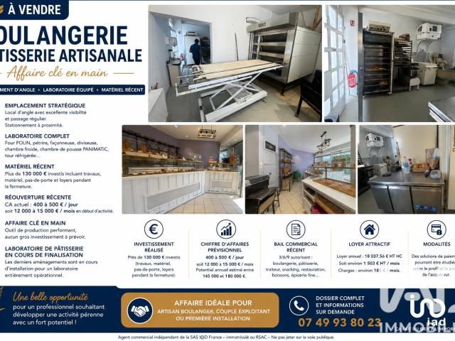 Vente Boulangerie, Pâtisserie 140 m²