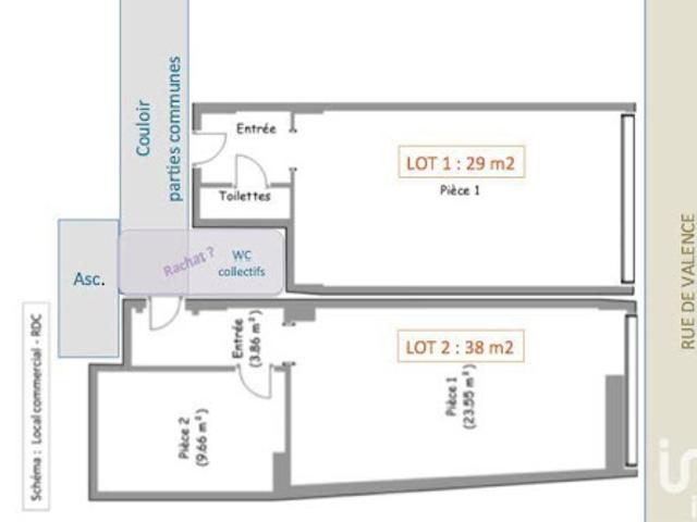 Vente Bureaux 0 pièces 66 m2 Paris 5ème