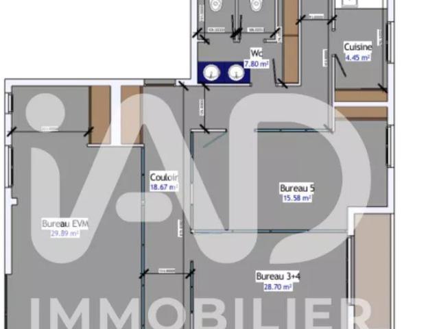 Vente Bureaux 127 m²