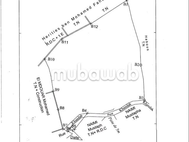 Vente de terrain à M'Diq. Surface totale 2416 m²