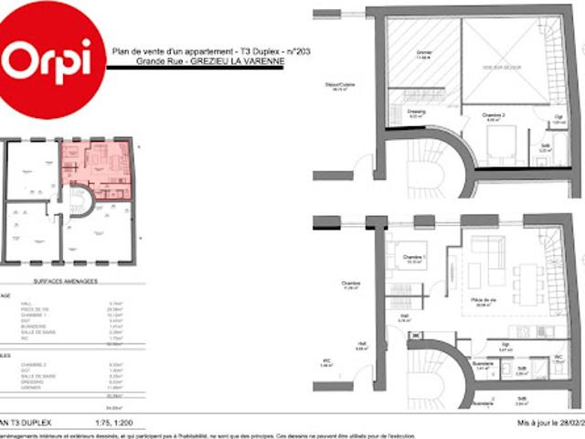 Vente Duplex 3 pièces 52.3 m2 Grézieu la Varenne