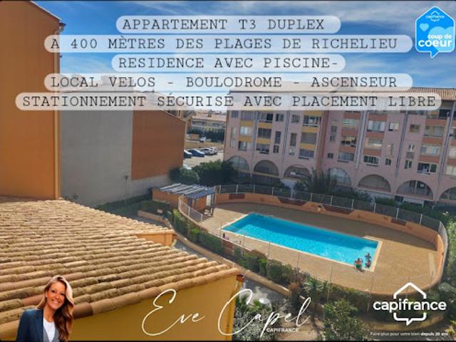 Vente Duplex 3 pièces 63 m2 Le cap d'agde