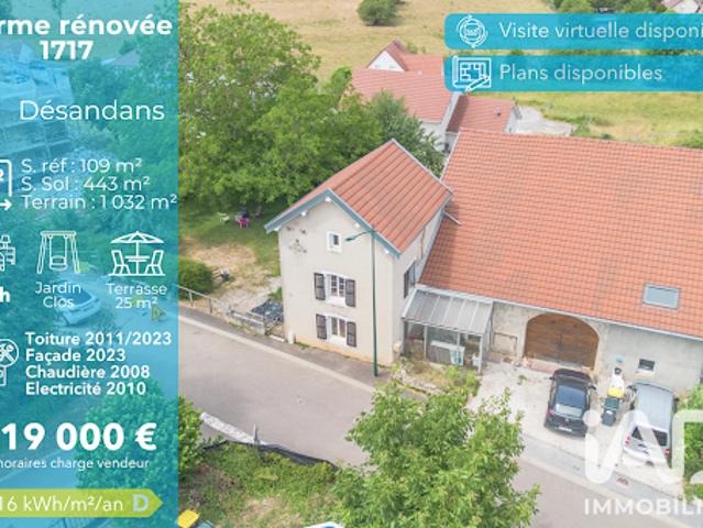 Vente Ferme 5 pièces 109 m2 Arcey