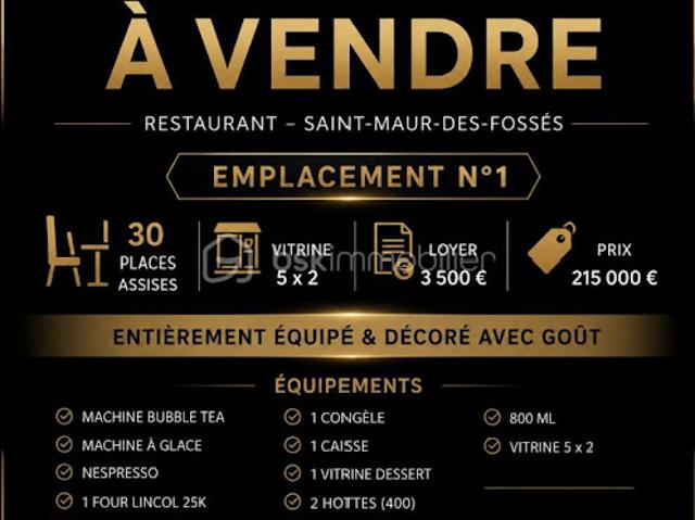 Vente Fond de commerce 0 m2 Saint maur des fosses