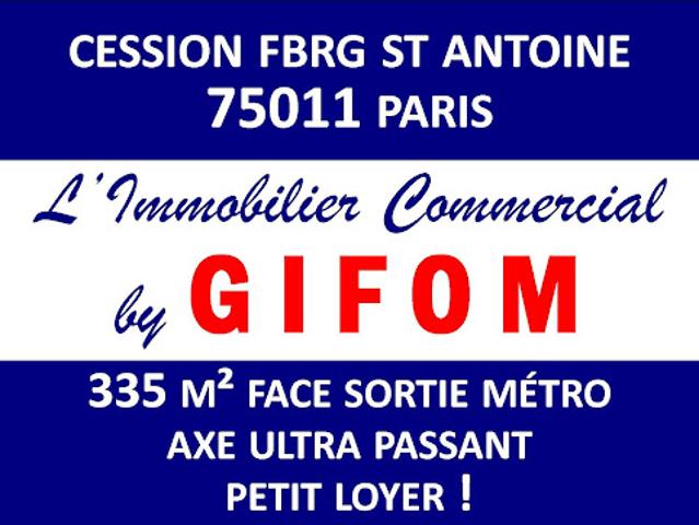 Vente Fond de commerce 0 pièces 335 m2 Paris 11ème