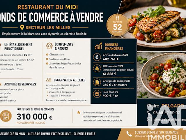 Vente Fond de commerce 0 pièces 80 m2 Les milles