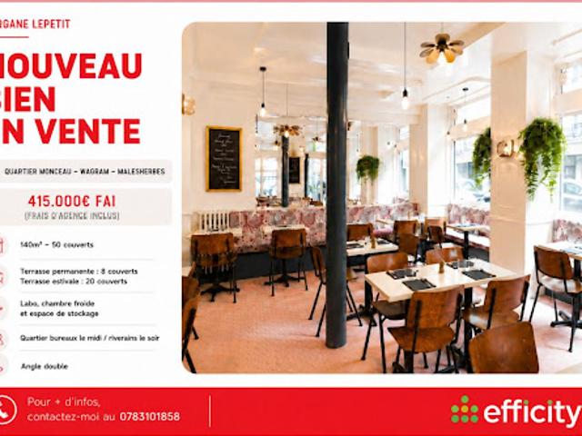 Vente Fond de commerce 140 m2 Paris 17ème