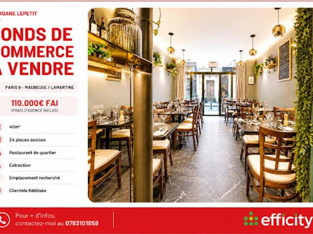 Vente Fond de commerce 40 m2 Paris 9ème