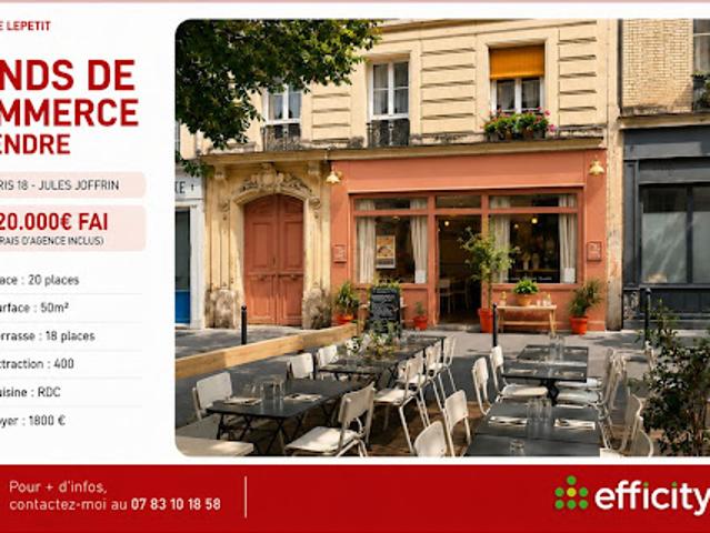 Vente Fond de commerce 50 m2 Paris 18ème