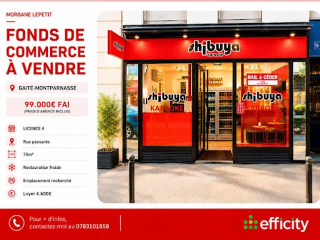 Vente Fond de commerce 75 m2 Paris 14ème