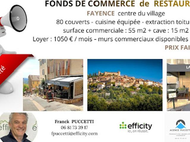 Vente Fond de commerce 70 m2 Fayence