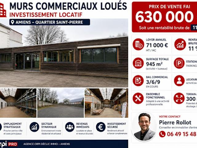 Vente Fond de commerce 945 m2 Amiens