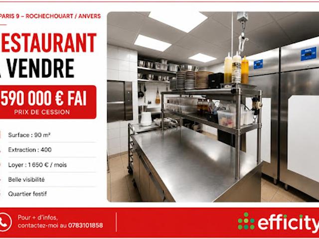 Vente Fond de commerce 90 m2 Paris 9ème