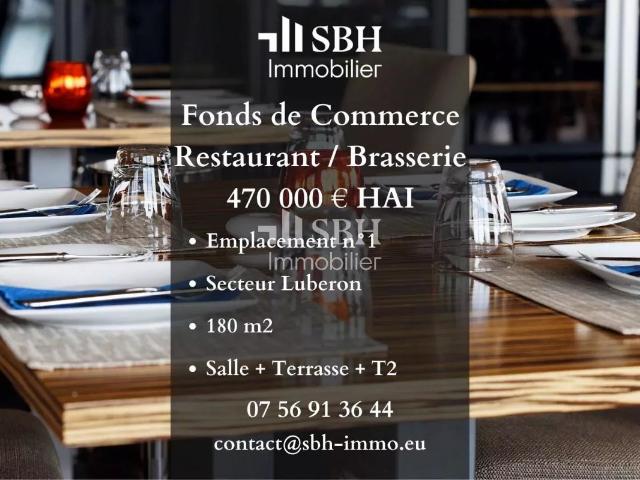 VENTE FONDS DE COMMERCE RESTAURANT / BRASSERIE