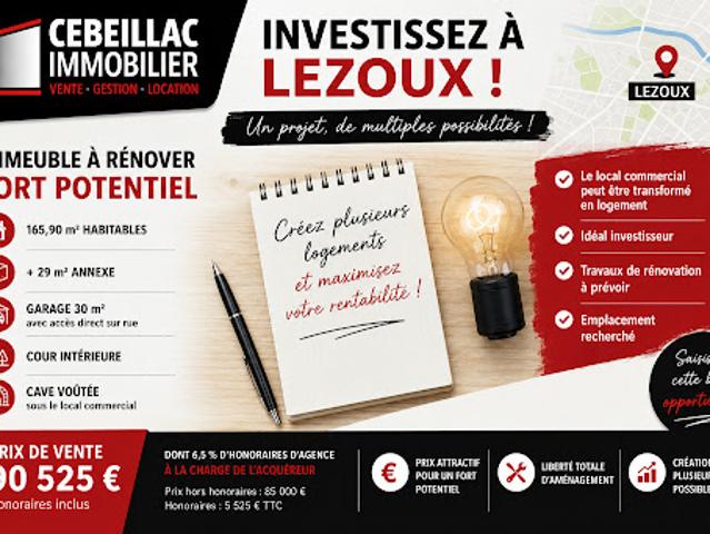 Vente Immeuble 9 pièces 165.9 m2 Lezoux
