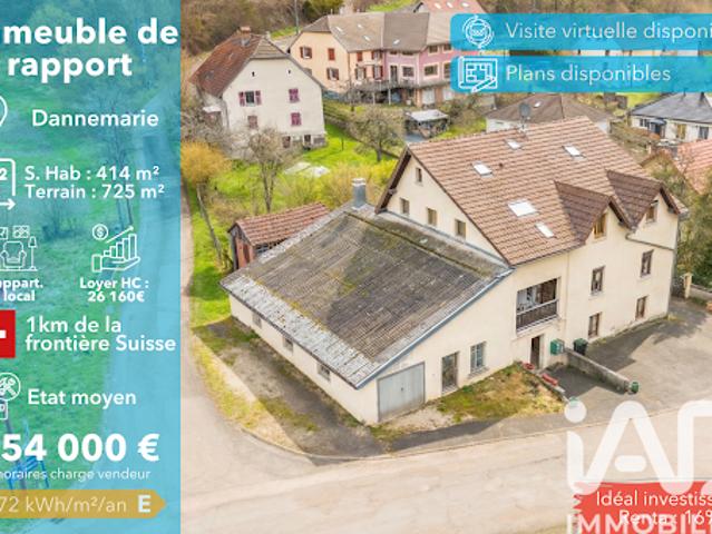 Vente Immeuble 0 pièces 414 m2 Dannemarie