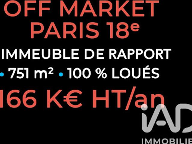 Vente Immeuble 0 pièces 751 m2 Paris 18ème