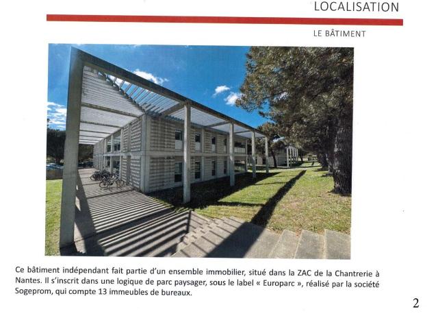 Vente immeuble bureaux Nantes Proche bus et autoroutes