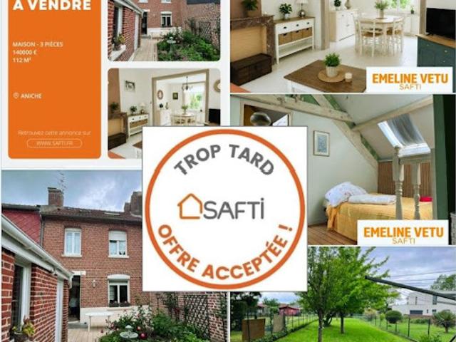 Vente Maison 3 pièces 112 m2 Aniche