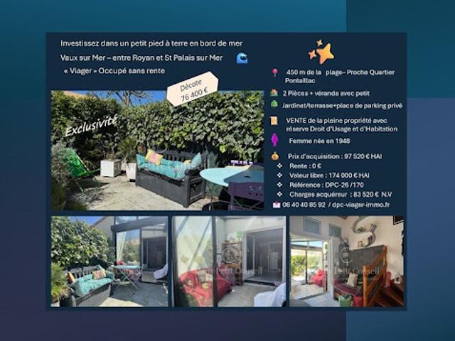 Vente Maison 3 pièces 34 m2 Vaux sur Mer