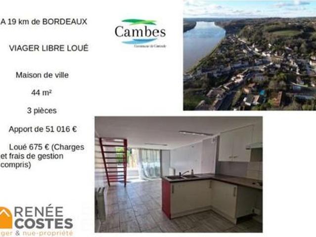 Vente Maison 3 pièces 44 m2 Cambes
