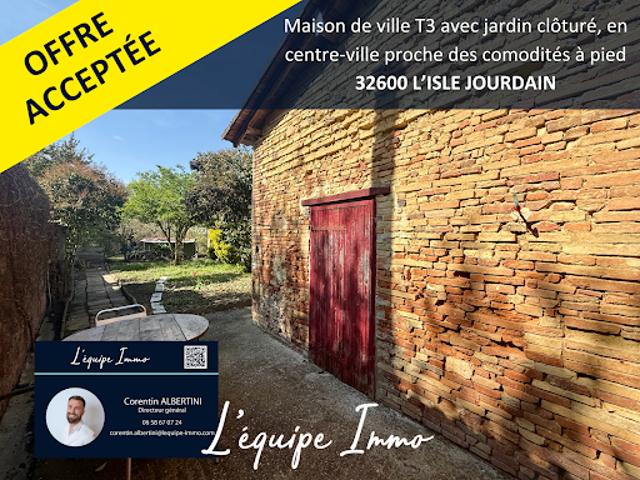 Vente Maison 3 pièces 62 m2 L'Isle Jourdain