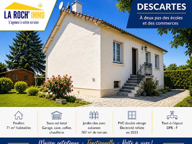 Vente Maison 3 pièces 71 m2 Descartes