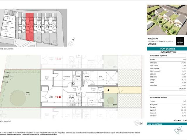 Vente Maison 3 pièces 74.38 m2 Argentan