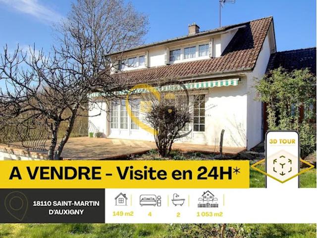 Vente Maison 7 pièces 146 m2 Saint Martin d'Auxigny