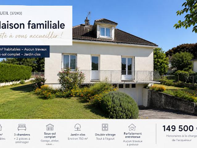 Vente Maison 4 pièces 110 m2 Ligueil
