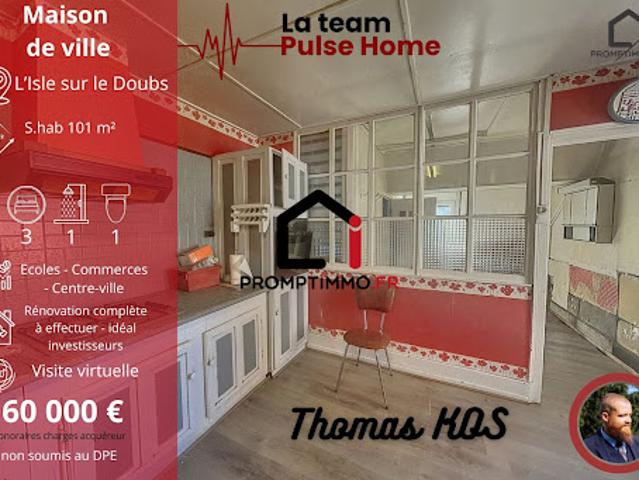 Vente Maison 4 pièces 110 m2 L'Isle sur le Doubs