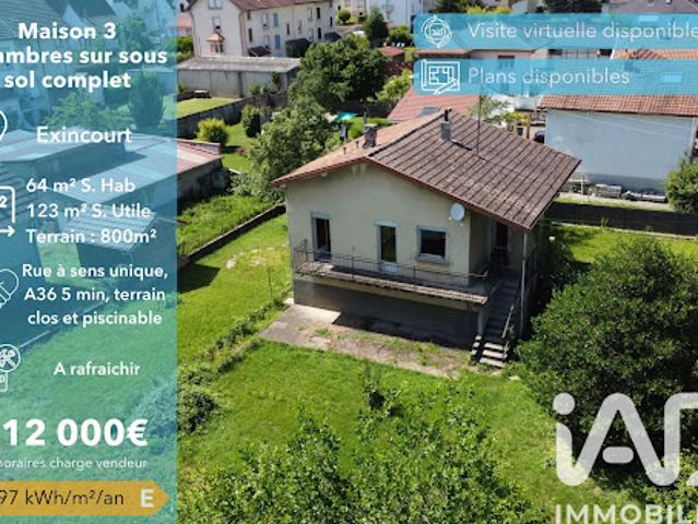 Vente Maison 4 pièces 64 m2 Exincourt