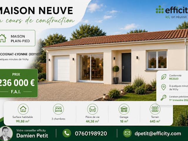 Vente Maison 4 pièces 99.88 m2 Cognat Lyonne