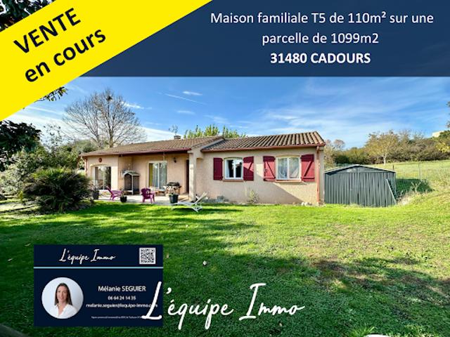 Vente Maison 5 pièces 110 m2 Cadours