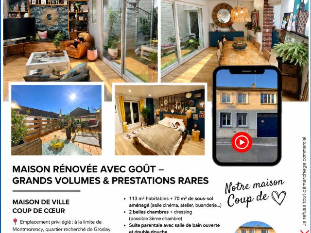 Vente maison 5 pièces Montmorency 95