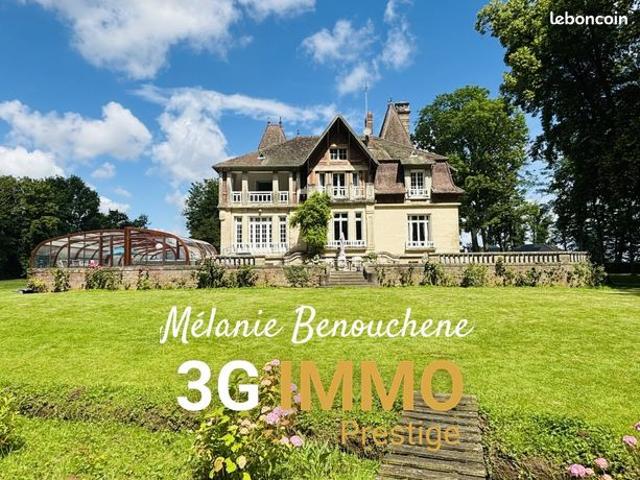 Vente | Maison de maître | 11p | 6ch | 395.00 m² | Porquéricourt | Expo Sud | Terrasse · Balcon · Jardin · Piscine