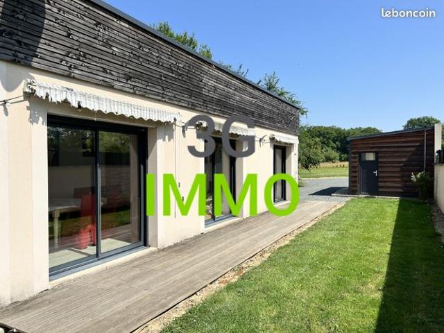 Vente | Maison de plain pied | 4p | 3ch | 80 m² | Fleury sur Loire | Terrasse · Jardin · Piscine