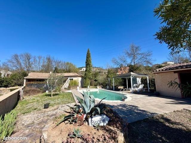 Vente | Maison de plain pied | 8p | 4ch | 192.50 m² | Bédarieux | Expo Sud | Terrasse · Jardin · Piscine